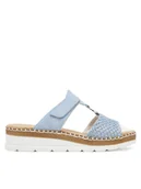 Klapki i japonki damskie - Rieker Klapki V1243-10 Niebieski - miniaturka - grafika 1