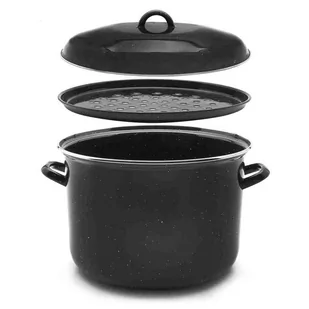 Tadar GARNEK POWIDLAK Z SITKIEM 15 L 30 CM CZARNY STAL WĘGLOWA 5903313412094 - Garnki - miniaturka - grafika 1