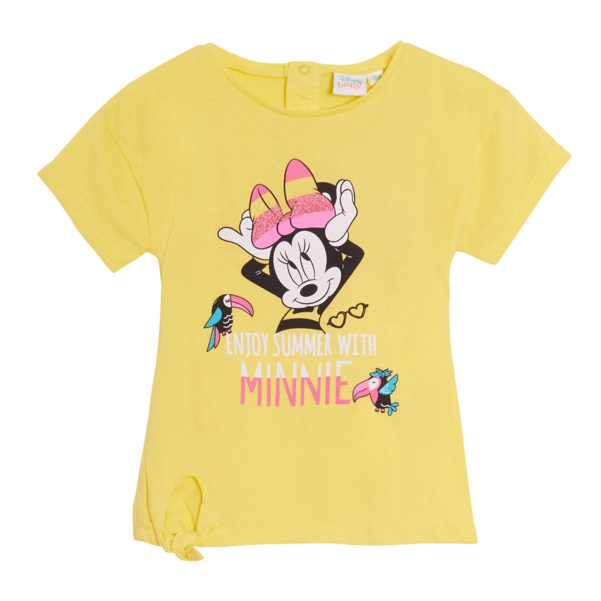 Koszulka dziewczęca Disney Minnie Mouse bawełniana żółta-68