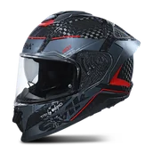 Kaski motocyklowe - Kask Integralny SMK Titan Carbon Solid Szary/CzerwonyS - miniaturka - grafika 1
