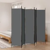 Parawany - Lumarko Parawan 5-panelowy, antracytowy, 250x200 cm, tkanina! - miniaturka - grafika 1