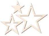 Ozdoby bożonarodzeniowe - PartyShow Zawieszki drewniane Gwiazdy - 3 szt. DBN-G03 - miniaturka - grafika 1