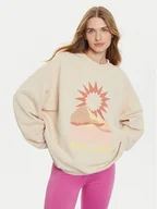 Bluzy damskie - Roxy Bluza Lineup ERJFT04865 Beżowy Relaxed Fit - miniaturka - grafika 1