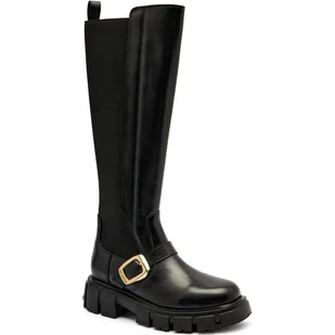 Love Moschino Skórzane oficerki - Kozaki damskie - miniaturka - grafika 1