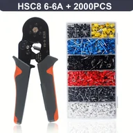 Inne - TEMU Zestaw Narzędzi do Zaciskania Gniazd Kart, 2000 szt. Pojedynczych Złączy Gniazd Kart, HSC8 6-6A Szczypce do Zaciskania Drutu z Szesciokątną - miniaturka - grafika 1