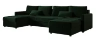 Narożniki - Ciemnozielony narożnik welurowy z pojemnikiem na pościel K5-L69 - miniaturka - grafika 1