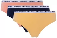 Majtki damskie - Pepe Jeans Damskie klasyczne stringi 3P bikini styl bielizna, żółty, M (opakowanie 3 szt.), ŻÓŁTY, M - miniaturka - grafika 1