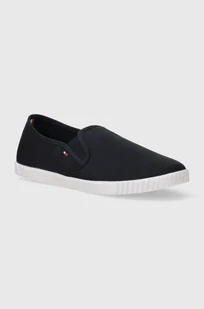 Tommy Hilfiger tenisówki CANVAS SLIP-ON SNEAKER damskie kolor granatowy FW0FW07806 - Trampki damskie - miniaturka - grafika 1