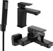 Zestawy baterii łazienkowych - Mexen Cetus R77 zestaw wannowy, czarny - 744303R77-70 - miniaturka - grafika 1