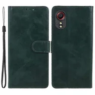 Portfele - Dla Samsung Galaxy Xcover 5 Zapięcie magnetyczne Skórzana osłona Portfel z teksturą cielęcą Stojak na telefon Zielony północy - miniaturka - grafika 1