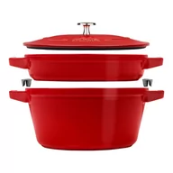 Zestawy garnków i patelni - Zestaw 2 naczyń żeliwnych z pokrywką STAUB 40508-384-0 - czerwony 24 cm - miniaturka - grafika 1