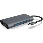 Adaptery i przejściówki - Icy Box IcyBox Stacja dokująca USB Type-C 3xUSB HDMI 4k@30Hz VGA SD/microSD - miniaturka - grafika 1