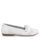 Mokasyny damskie - Mokasyny Rieker L6396-80 Biały - miniaturka - grafika 1