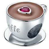 Wisiorki - CHARMS KAWA srebro 925 zawieszka koralik S925 - miniaturka - grafika 1