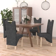 Krzesła - vidaXL Krzesła stołowe 4 szt. szare sztuczna skóra zamszowa 3080211 - miniaturka - grafika 1