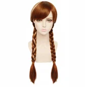 Dodatki do strojów karnawałowych - Peruka Anna Frozen Kraina Lodu Włosy Warkocze W9 - miniaturka - grafika 1