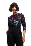 Bluzy damskie - Desigual Damska bluza z długim rękawem, czarny, XS - miniaturka - grafika 1