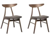 Krzesła - Beliani Zestaw do jadalni 2 krzesła ciemnoszare LYNN - miniaturka - grafika 1