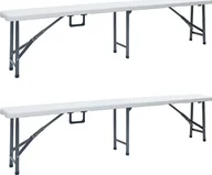 Ławki ogrodowe - Elior Zestaw białych ławek ogrodowych - Estella - miniaturka - grafika 1