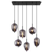 Lampy sufitowe - Globo Blacky 15345-6 lampa wisząca zwis 6x40W E14 dymiona/czarna - miniaturka - grafika 1