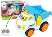 Zabawki zdalnie sterowane - Samochód Wywrotka Zdalnie Sterowana Biała Pilot Dla Malucha - miniaturka - grafika 1