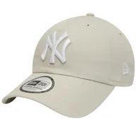 Czapki i chusty sportowe męskie - New Era 9TWENTY League Essentials New York Yankees Cap 60348843, Kobieta, Czapka z daszkiem, Beżowy - miniaturka - grafika 1