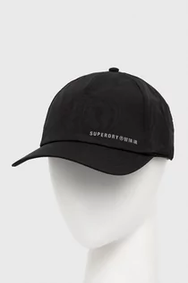 Czapki damskie - Superdry czapka kolor czarny gładka - grafika 1