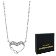 Bransoletki - Łańcuszek celebrytka damska SERCE NIESKOŃCZONOŚĆ - miniaturka - grafika 1