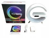 Lampy stojące - SMART LAMPKA LED ŁADOWARKA GŁOŚNIK 5W1 BIAŁA - miniaturka - grafika 1