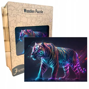 Drewniane Puzzle Edukacyjne A3 Magiczny Tygrys Dzieci i Dorośli 240el DUŻE - Puzzle - miniaturka - grafika 1