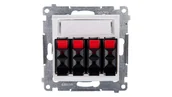 Gniazdka elektryczne - Kontakt Simon Simon 54 Gniazdo głośnikowe poczwórne białe DGL34.01/11 WMDG-04000x-011 0001-00000-51065 [4351597] - miniaturka - grafika 1