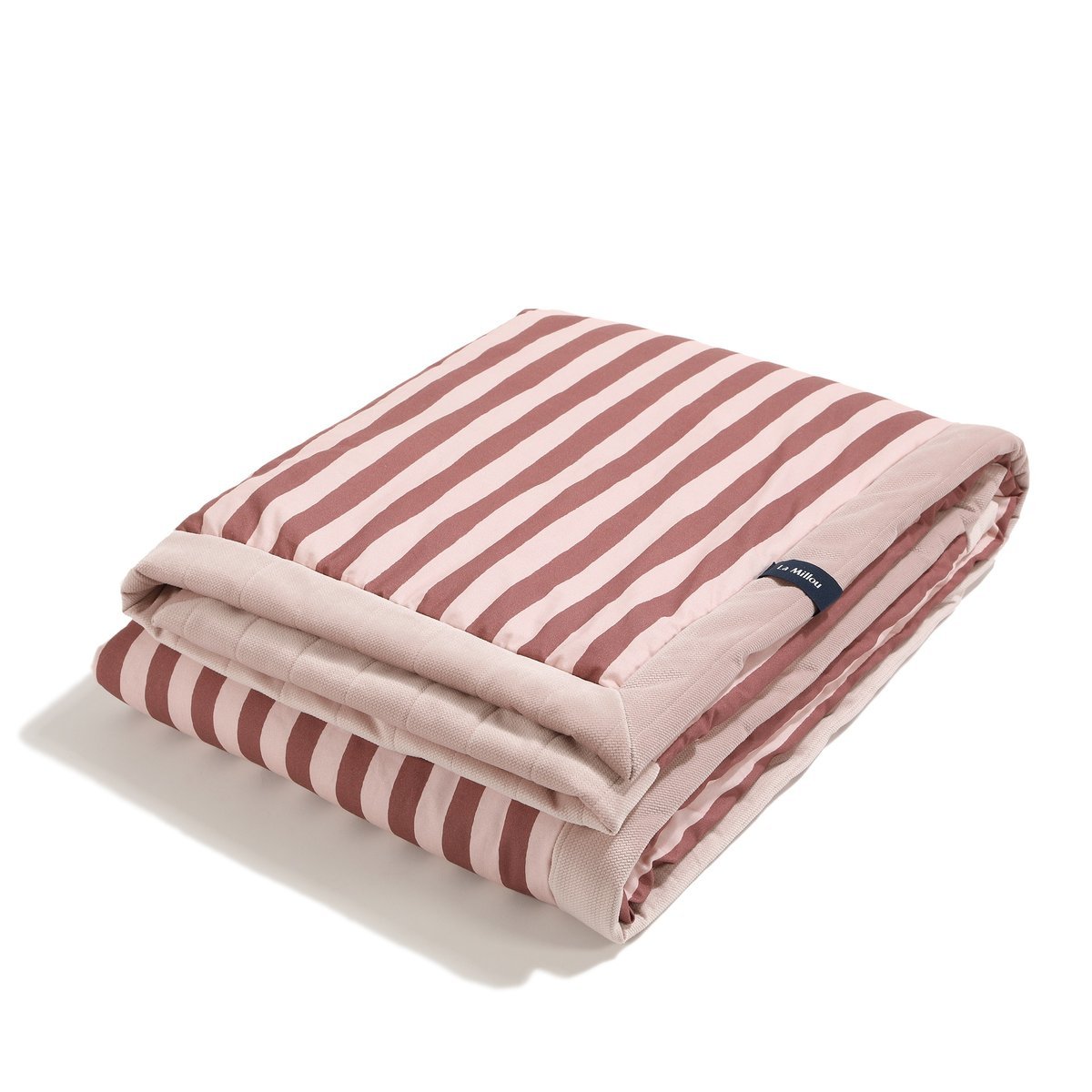 La Millou - Ciepły Koc Velvet STRIPES PINK