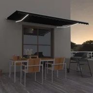Markizy - VidaXL Lumarko Ręcznie zwijana markiza z LED, 500 x 300 cm, antracytowa! 3068944 VidaXL - miniaturka - grafika 1