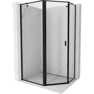 Kabiny prysznicowe - Mexen Mist kabina prysznicowa pięciokątna asymetryczna uchylna lewa 100 x 80 cm, czarna ramka, czarna - 8A8-100-080-70-70-L - miniaturka - grafika 1