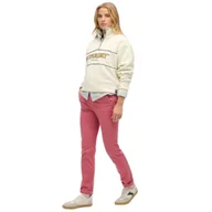 Spodnie damskie - Spodnie damskie Superdry Mid Rise chinosy casualowe różowe-W30 - miniaturka - grafika 1