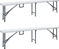 Ławki ogrodowe - Elior Zestaw białych ławek ogrodowych - Estella - miniaturka - grafika 1