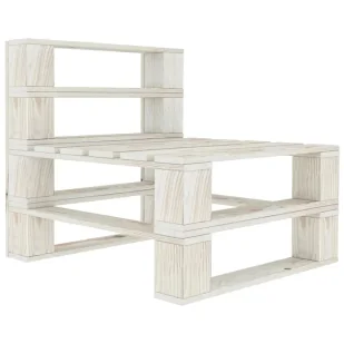 Biała sofa ogrodowa z palet drewnianych Z4-H38 - Ławki ogrodowe - miniaturka - grafika 1