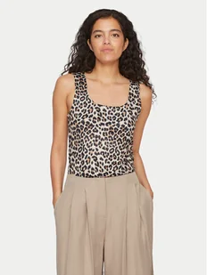 Vila Top Kenza 14106850 Brązowy Slim Fit - Koszulki i topy damskie - miniaturka - grafika 1