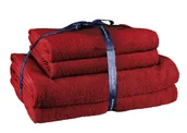 Ręczniki - Kleine Wolke Chill Komplet 4 cz. ręczników ciemnoczerwony 2 x 50x100 cm + 2 x 70x140 cm 100% bawełna, Eco Living - miniaturka - grafika 1