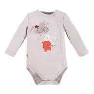 Body dla niemowląt - EWA 728531 MELLOW Body DŁ rozpinane szare 68 - miniaturka - grafika 1