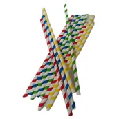 Słomki do napojów - Słomki papierowe, kolorowe paski-opakowanie 500szt. HORECA POLSKA - miniaturka - grafika 1