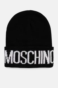 Moschino czapka z domieszką wełny kolor czarny z grubej dzianiny M5672 60102 - Czapki damskie - miniaturka - grafika 1