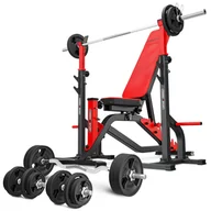 Ławki treningowe - Zestaw do treningu siłowego Marbo Sport ławka regulowana i stojaki pod sztangę - miniaturka - grafika 1