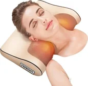 Masażery - Poduszka do masażu karku, ogrzewanie podczerwienią, masażer shiatsu, wtyczka EU, RP2-J (złota) - miniaturka - grafika 1