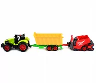 Samochody i pojazdy dla dzieci - ZESTAW ROLNIKA TRAKTOR Z PRZYCZEPĄ I MASZYNĄ ROLNICZĄ CIĄGNIK - miniaturka - grafika 1