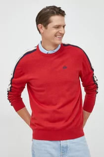 Swetry męskie - La Martina sweter z domieszką wełny męski kolor czerwony lekki - grafika 1