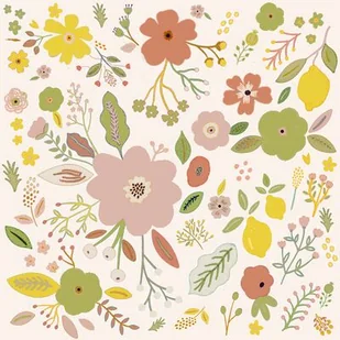 Ścierka kuchenna Fabulous Flowers 40 x 60 cm beż - Ściereczki, gąbki, czyściki - miniaturka - grafika 1