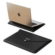 Torby na laptopy - Etui Pokrowiec Na Laptopa Futerał Z Funkcją Podstawki 13-14'' Czarny - miniaturka - grafika 1