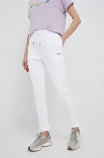 Spodnie damskie - Pepe Jeans spodnie bawełniane CALISTA PANTS damskie kolor biały gładkie - grafika 1