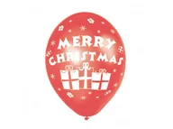 Balony i akcesoria - AMSCAN Balony lateksowe Merry Christmas - 27,5 cm - 6 szt. - miniaturka - grafika 1